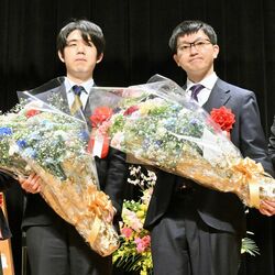 大田原で将棋・王将戦の前夜祭　藤井王将、永瀬九段が意気込み　栃木県産品の印象も語る
