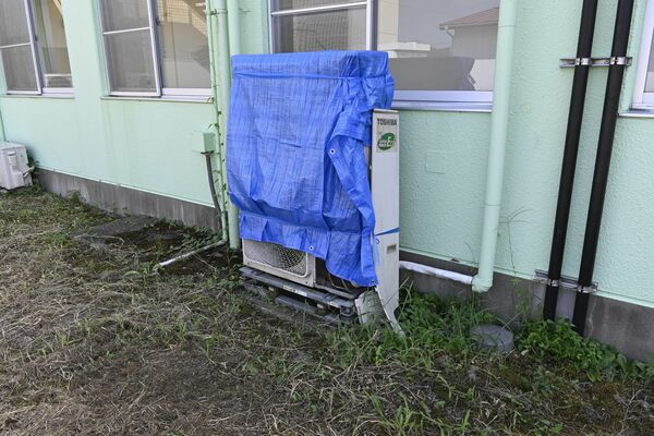 器物損壊被害があったエアコンの室外機