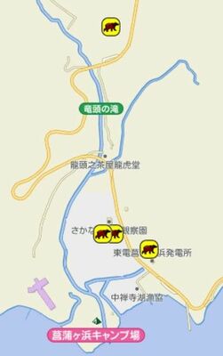 中禅寺湖周辺のクマの目撃情報が掲載された「アニマルまっぷ」