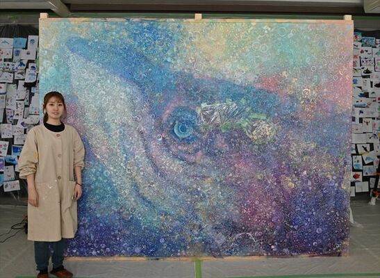 「鯨」の点描画とｕｍｉ．さん