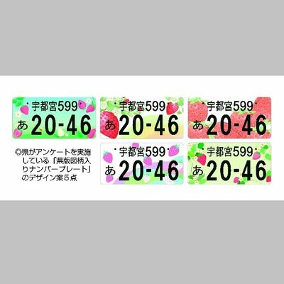 県がアンケートを実施している「県版図柄入りナンバープレート」のデザイン案５点