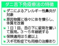 ダニ免疫療法で入院６割減　