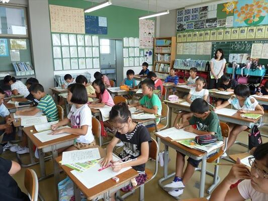 割り付けを練習／大田原市親園小
