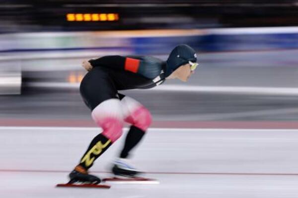 　男子５０００メートルＢクラス　６分８秒８３の日本新で４位だった佐々木翔夢＝ソルトレークシティー（共同）