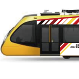 レースの疾走感デザイン　LRTラッピング電車「ジャパンカップ号」　22日から運行開始