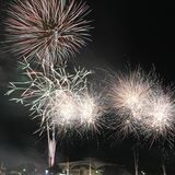 神輿の川渡りと２万発の花火に盛り上がる　真岡の夏まつり荒神祭
