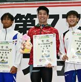 100メートルバタフライで水沼が優勝　競泳、県勢入賞相次ぐ