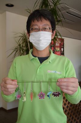 とちぎ花センターが製作したアクリルキーホルダー