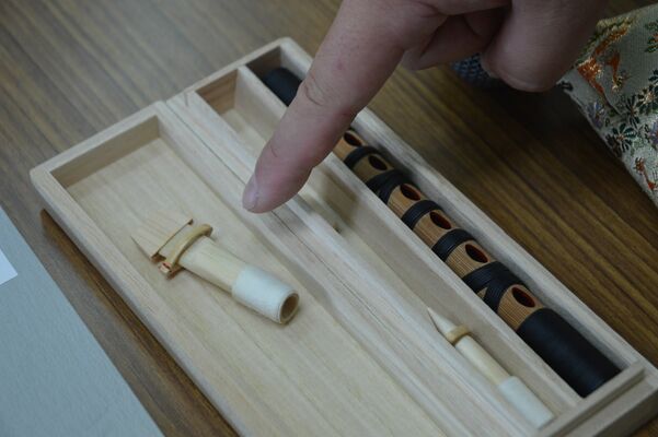 渡良瀬遊水地のヨシで作った蘆舌
