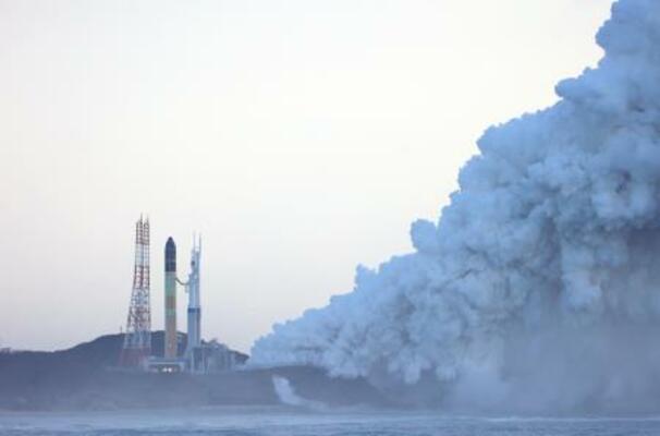 　鹿児島県の種子島宇宙センターで行われたＨ３ロケット６号機のエンジン燃焼試験＝３月１５日（ＪＡＸＡ提供）