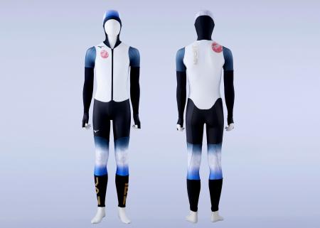 　ミラノ・コルティナ冬季五輪でスピードスケート日本代表が着用するレーシングスーツ（ミズノ提供）