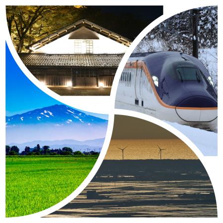 　庄内地方の風景を組み合わせたコラージュ（写真はいずれもｐｈｏｔｏＡＣ提供）