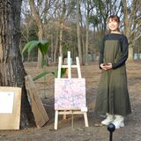 森の中「生」感じる抽象画　小山の安藤さん、個展前に屋外展　14点を紹介