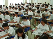 割り付けも練習／宇都宮市陽西中