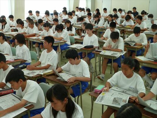 割り付けも練習／宇都宮市陽西中