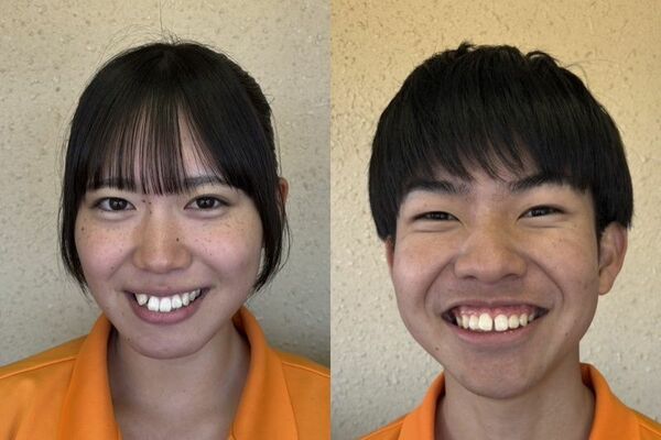 男子個人優勝の高野（右）と女子個人優勝の本田