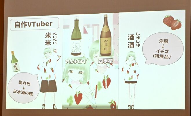 白鴎大の学生が提案する日本酒のデジタルプロモーション事例＝２０日午後、宇都宮市