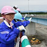 宇都宮・板戸大橋の工事見学 清原北小の児童80人 橋長920メートル