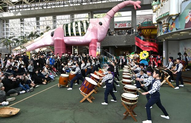 オープニングセレモニーで披露する壬生寺円仁太鼓保存会の子どもたち