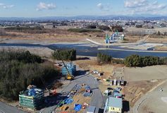 LRT鬼怒川橋りょう工事進む　宇都宮