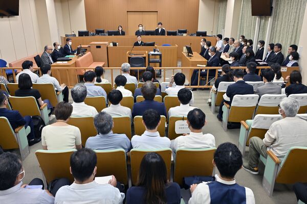 那須雪崩事故の判決公判が開かれた宇都宮地裁２０６号法廷＝30日午後１時25分、宇都宮市小幡１丁目（代表撮影）