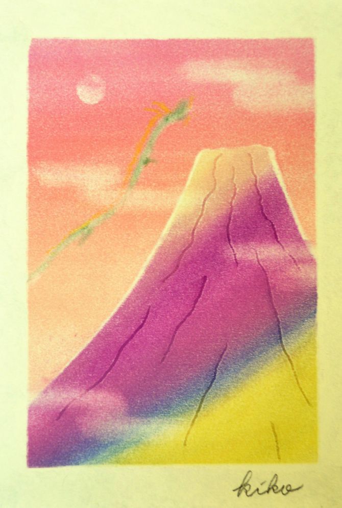パステルアートで描いた年賀状