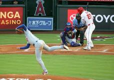 大谷、トラウトから三振