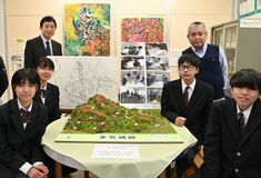 多気山のジオラマ制作　宇都宮の城山中生徒