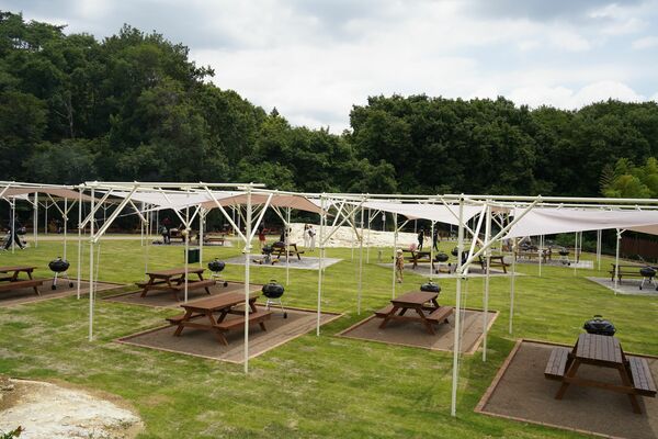 ７月１日にオープンするバーベキュー場＝宇都宮市内