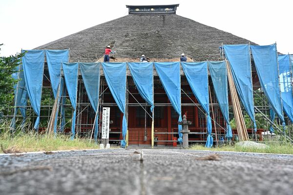 見学会が行われる医王寺の金堂