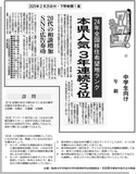 本県人気　３年連続３位