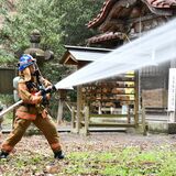 国重要文化財を火災から守れ　大田原消防署が那須神社で防火・防災訓練