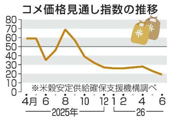 コメ価格見通し指数の推移