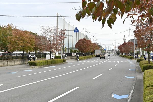 真岡工業高西側の市道