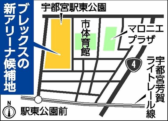 ブレックスの新アリーナ候補地