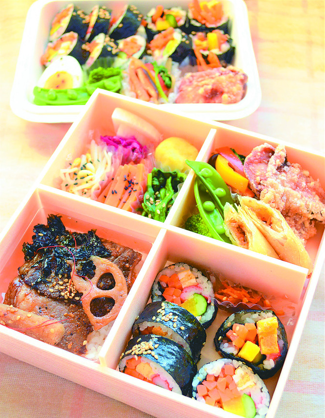 具材たっぷり。彩りも美しいキンパのお弁当