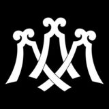 三つ立ち組琴柱（みつたちくみことじ）〈器材紋　琴柱〉