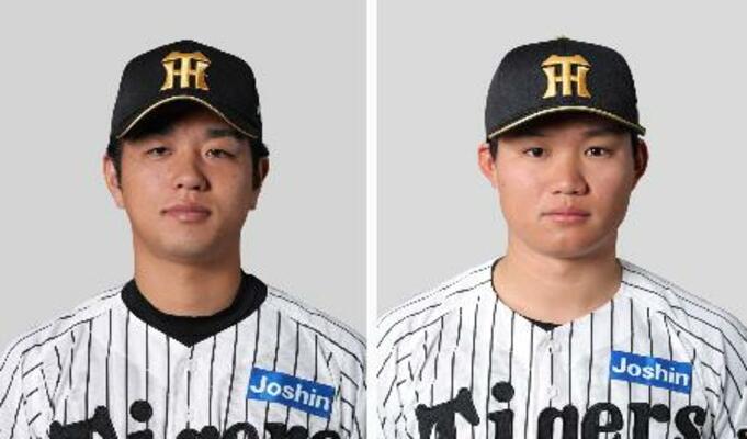 高橋遥人(左)、森下翔太