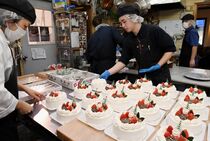 クリスマスケーキ作りピーク　宇都宮