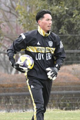 岩手県大船渡市出身の栃木シティ・田中勘太選手。故郷の山林火災の一日も早い鎮火を願っている＝４日午前、栃木市岩舟町三谷