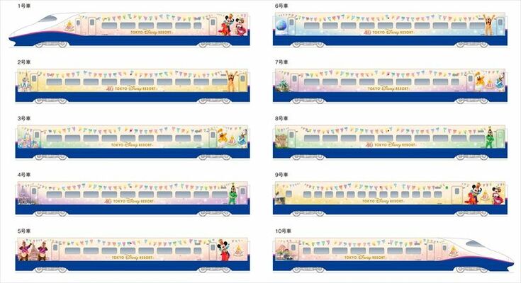 ディズニーのキャラクターをあしらったラッピング車両のデザイン