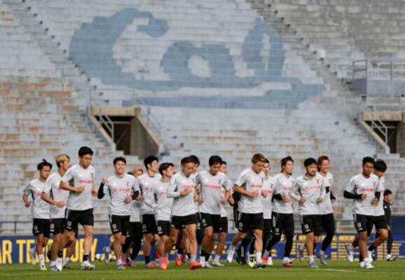 　メキシコ戦へ向け、調整する日本代表＝オークランド近郊（共同）