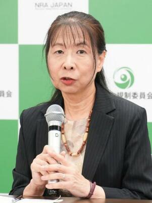　原子力規制委員会の新委員に就任し、記者会見する神田玲子氏＝１９日午後、東京都港区
