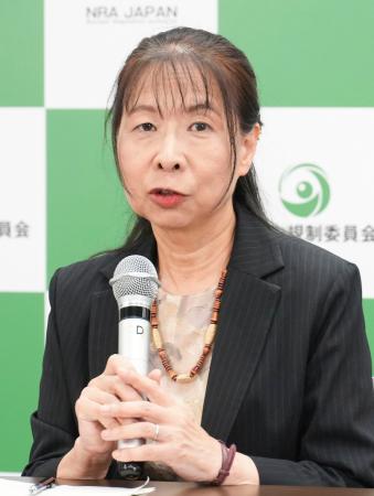 原子力規制委員会の新委員に就任し、記者会見する神田玲子氏=19日午後、東京都港区