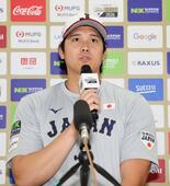 大谷がチーム合流、室内で打撃