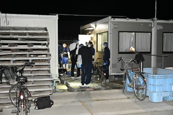 新生児とみられる遺体が見つかったとされる現場＝17日午前1時5分、芳賀町下延生