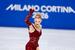 ミラノ・コルティナ冬季五輪のフィギュアスケート女子SPで演技するアンバー・グレン=17日、ミラノ(共同)
