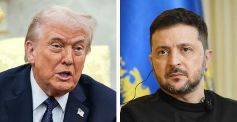 トランプ米大統領(ロイター=共同)、ウクライナのゼレンスキー大統領