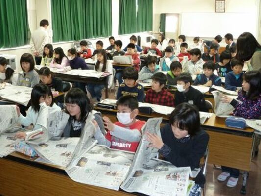重要な見出しの役割学ぶ　宇都宮市簗瀬小