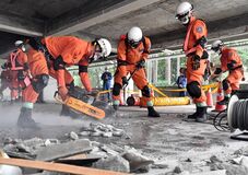 旧庁舎で救助訓練　小山市消防本部